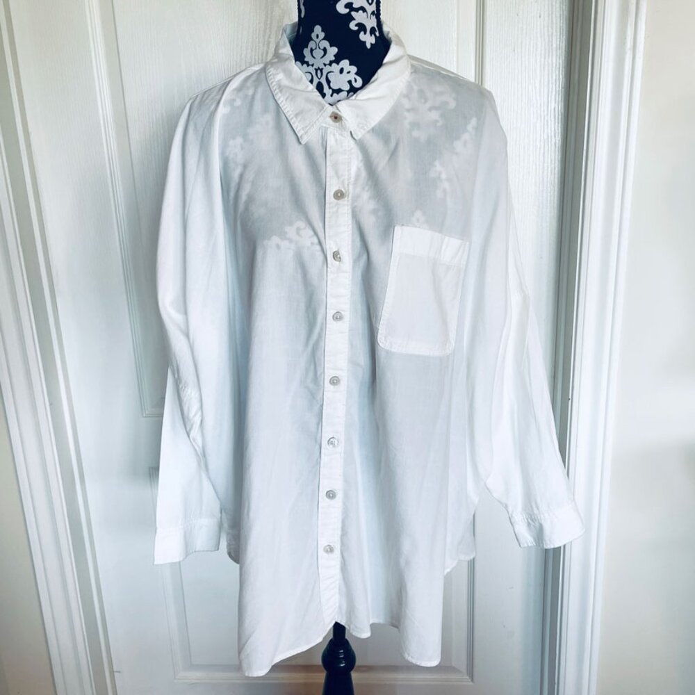 American Eagle Go Big Oversized Cotton Long Sleeve Shirt/Blouse Dress XS-S - Picture 7 of 16